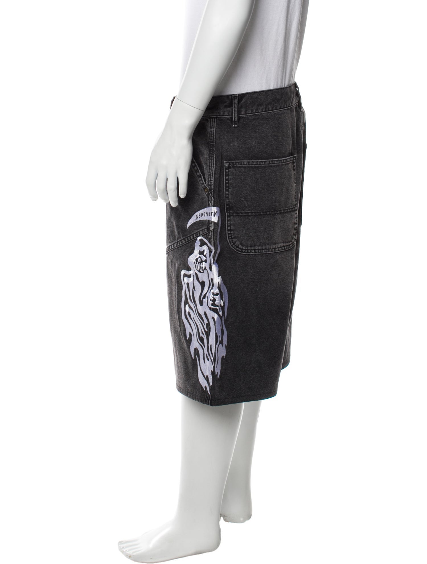 Warren Lotas Graphic Print Denim Shorts