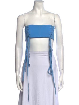 Alex Perry Square Neckline Sleeveless Crop Top
