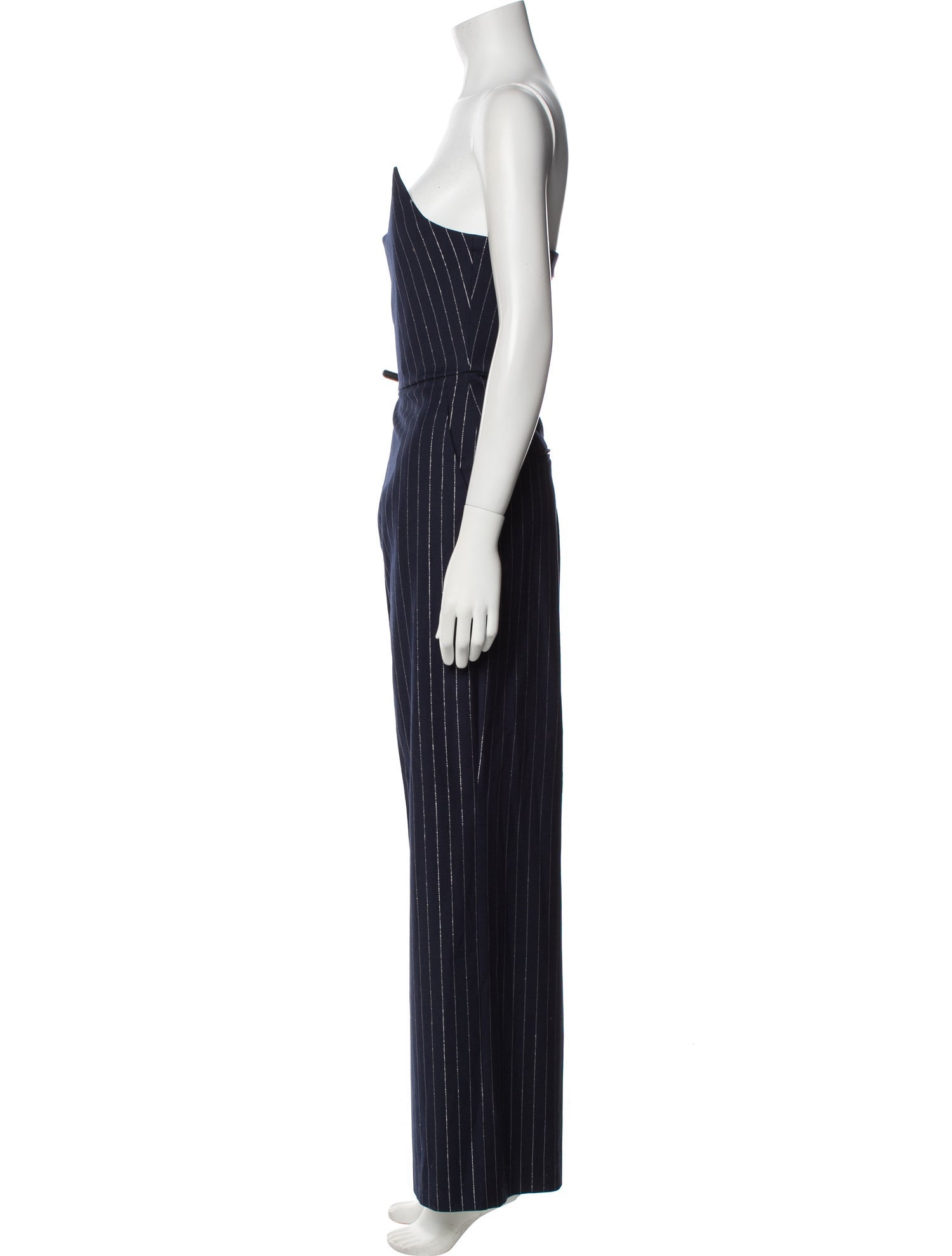 Alex Perry Striped Strapless Jumpsuit