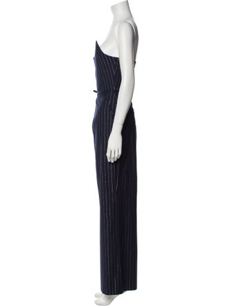 Alex Perry Striped Strapless Jumpsuit