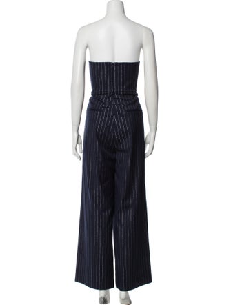 Alex Perry Striped Strapless Jumpsuit