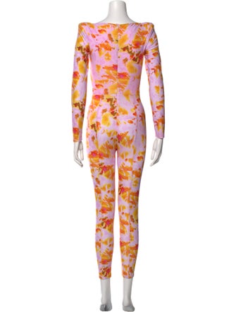 Alex Perry Printed Square Neckline Jumpsuit