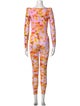 Alex Perry Printed Square Neckline Jumpsuit