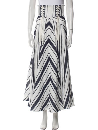 Alex Perry Striped Long Skirt