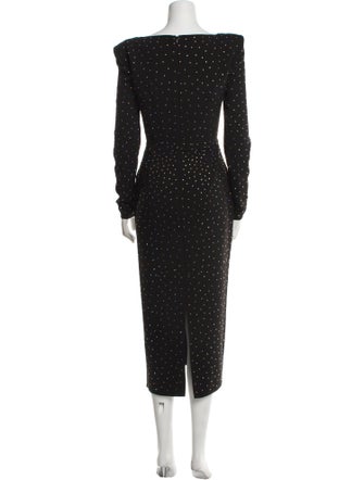 Alex Perry Polka Dot Print Long Dress