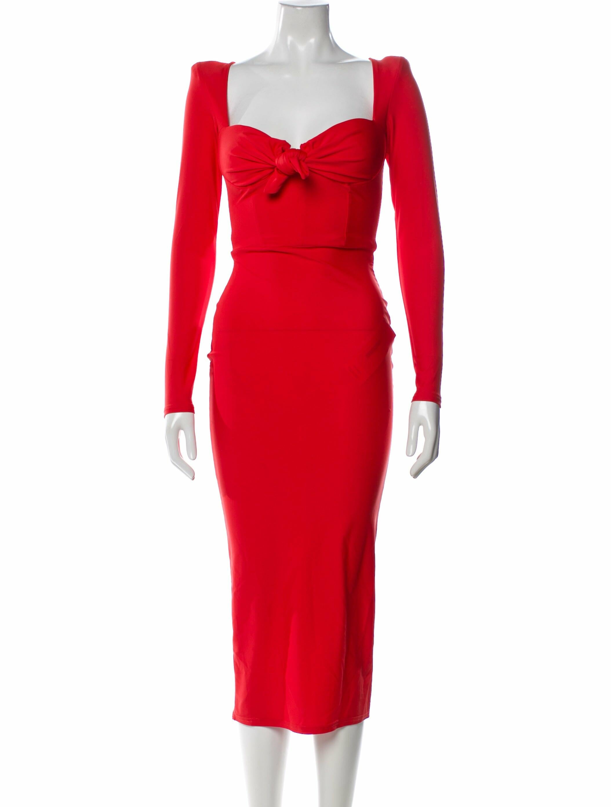 Alex Perry Square Neckline Midi Length Dress w/ Tags