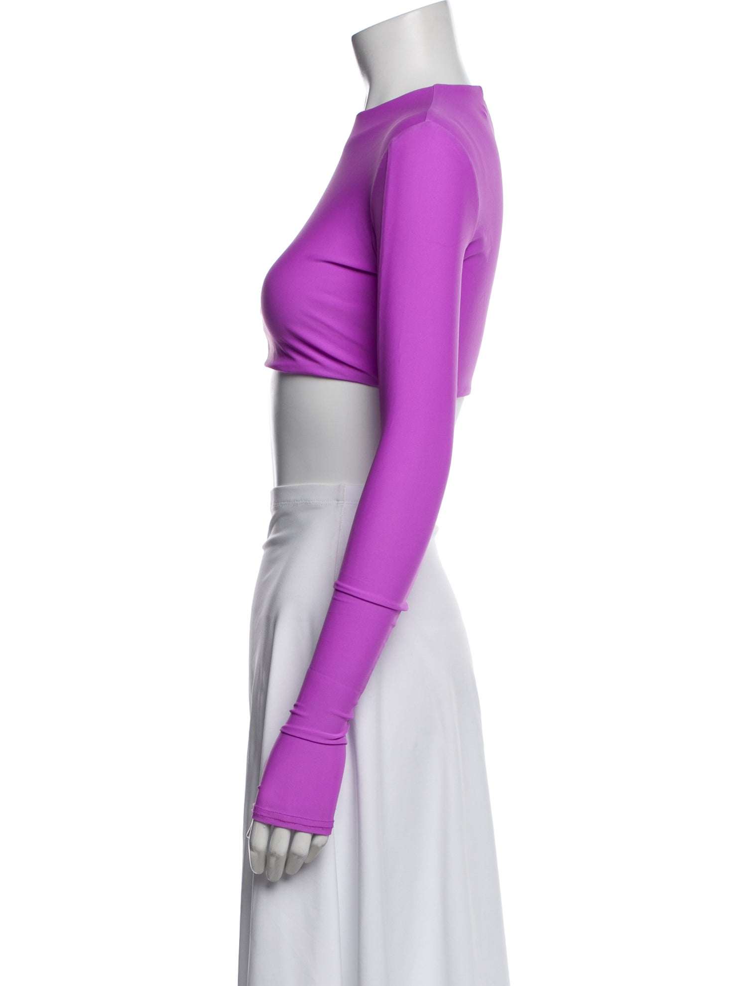 Alex Perry Mock Neck Long Sleeve Crop Top