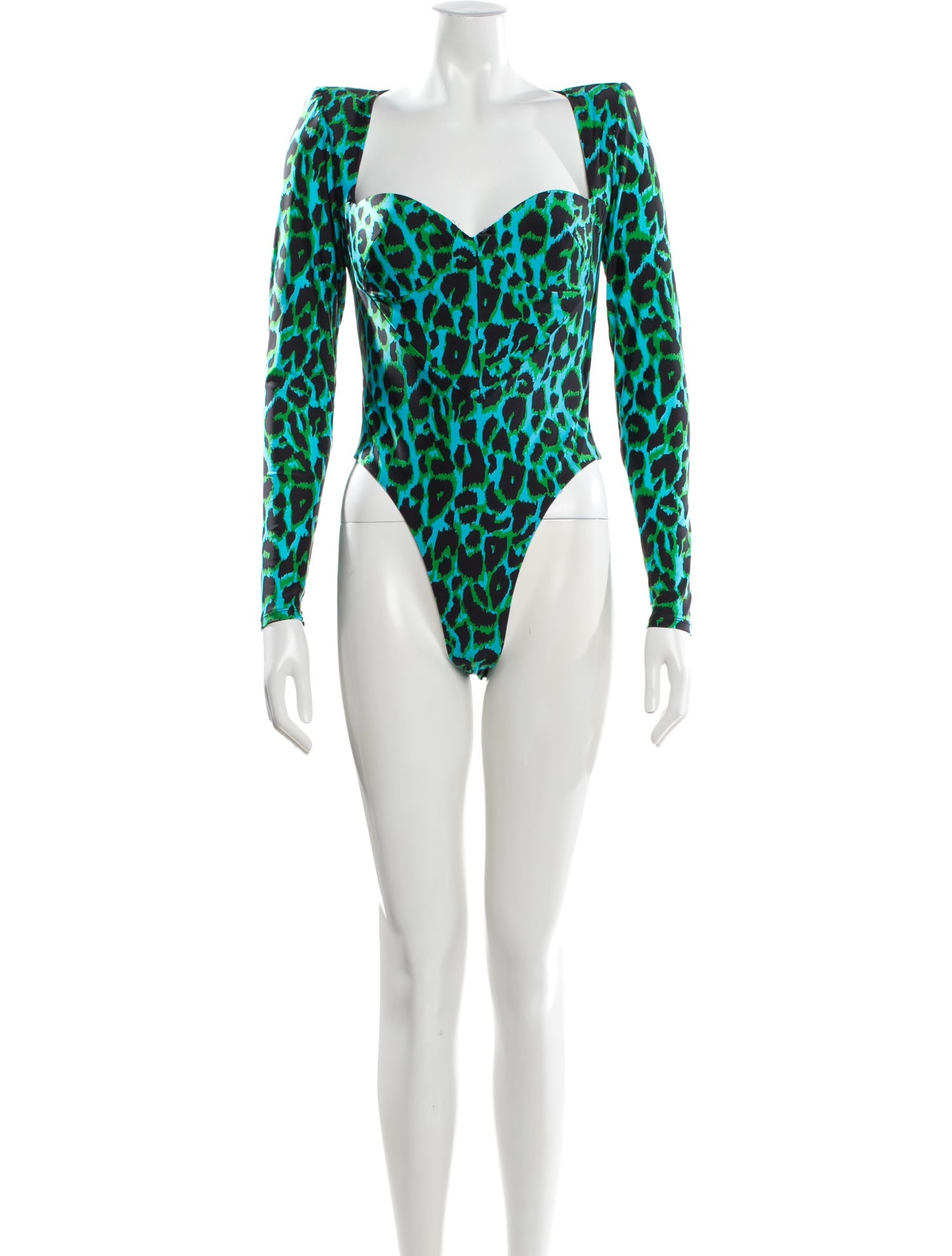 Alex Perry Animal Print Square Neckline Bodysuit