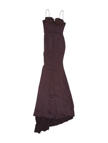 Pre-owned Alex Perry Strapless Long Dress In Brown