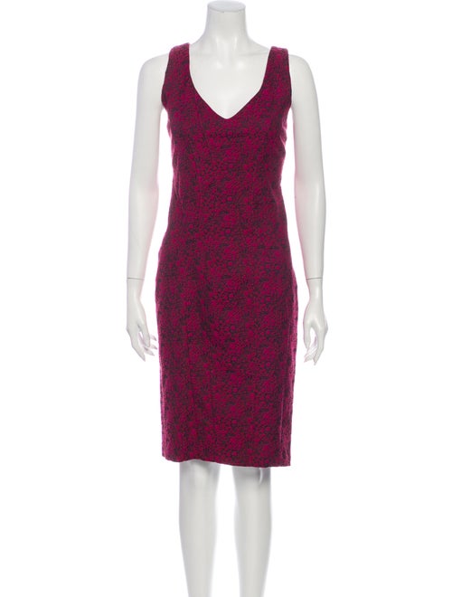 ZAC Zac Posen Printed Knee-Length Dress Pink