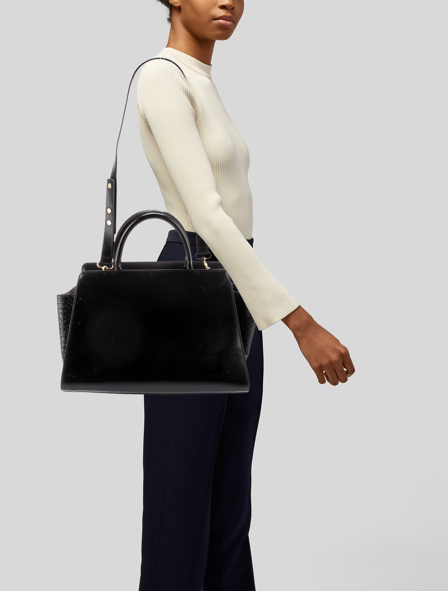 ZAC Zac Posen Leather Top Handle Bag
