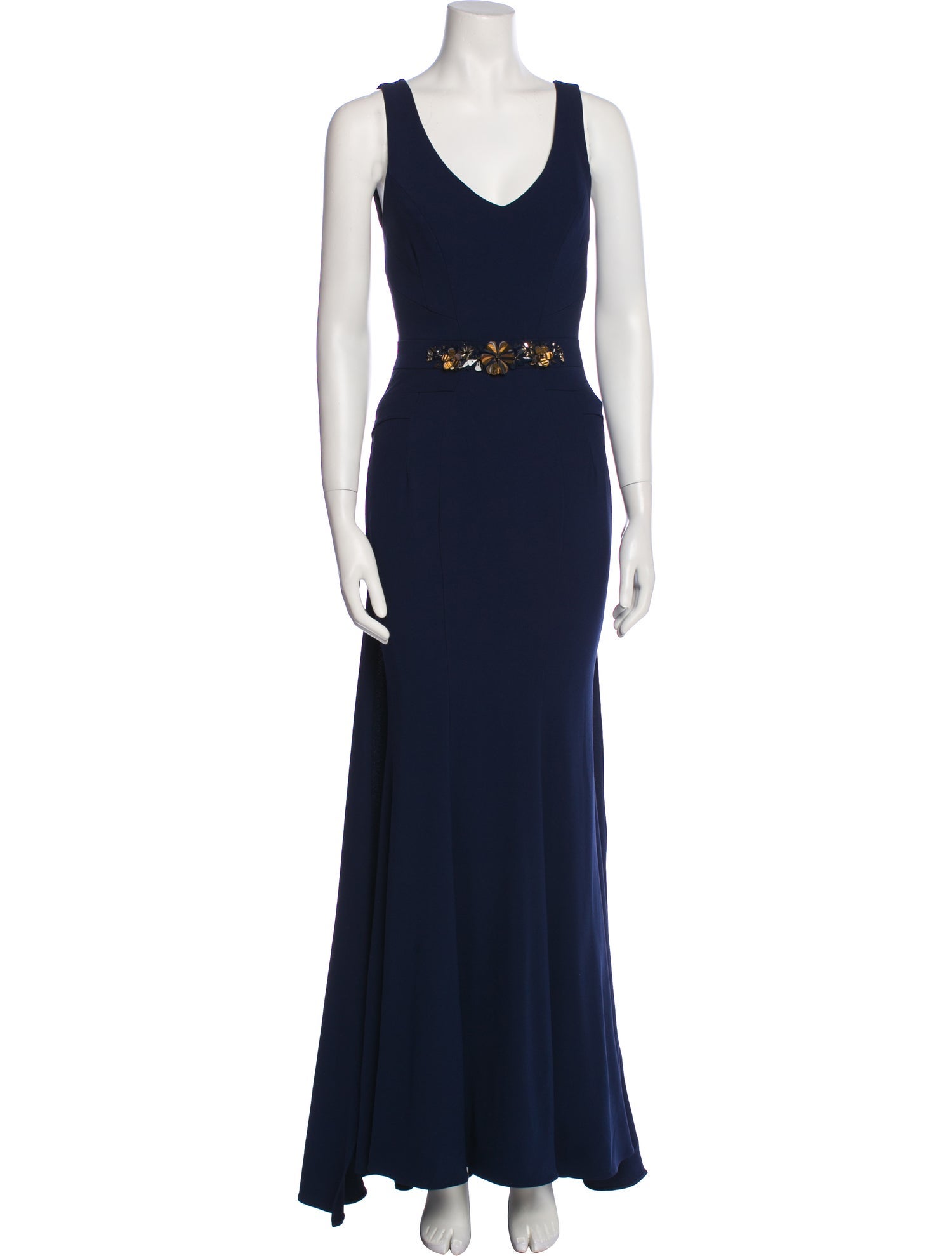 ZAC Zac Posen V-Neck Long Dress