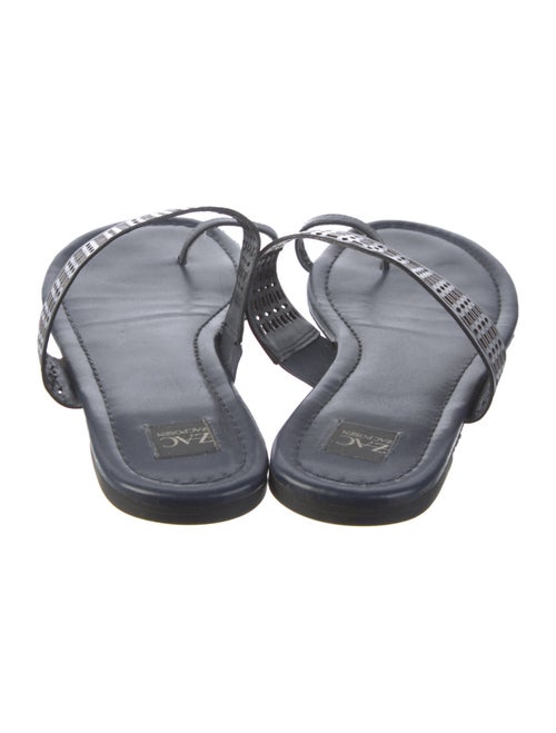 ZAC Zac Posen Leather Lasercut Accents Slides