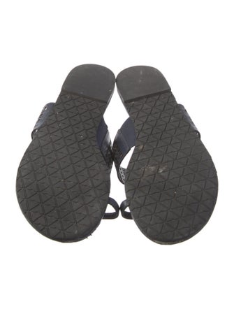 ZAC Zac Posen Leather Lasercut Accents Slides