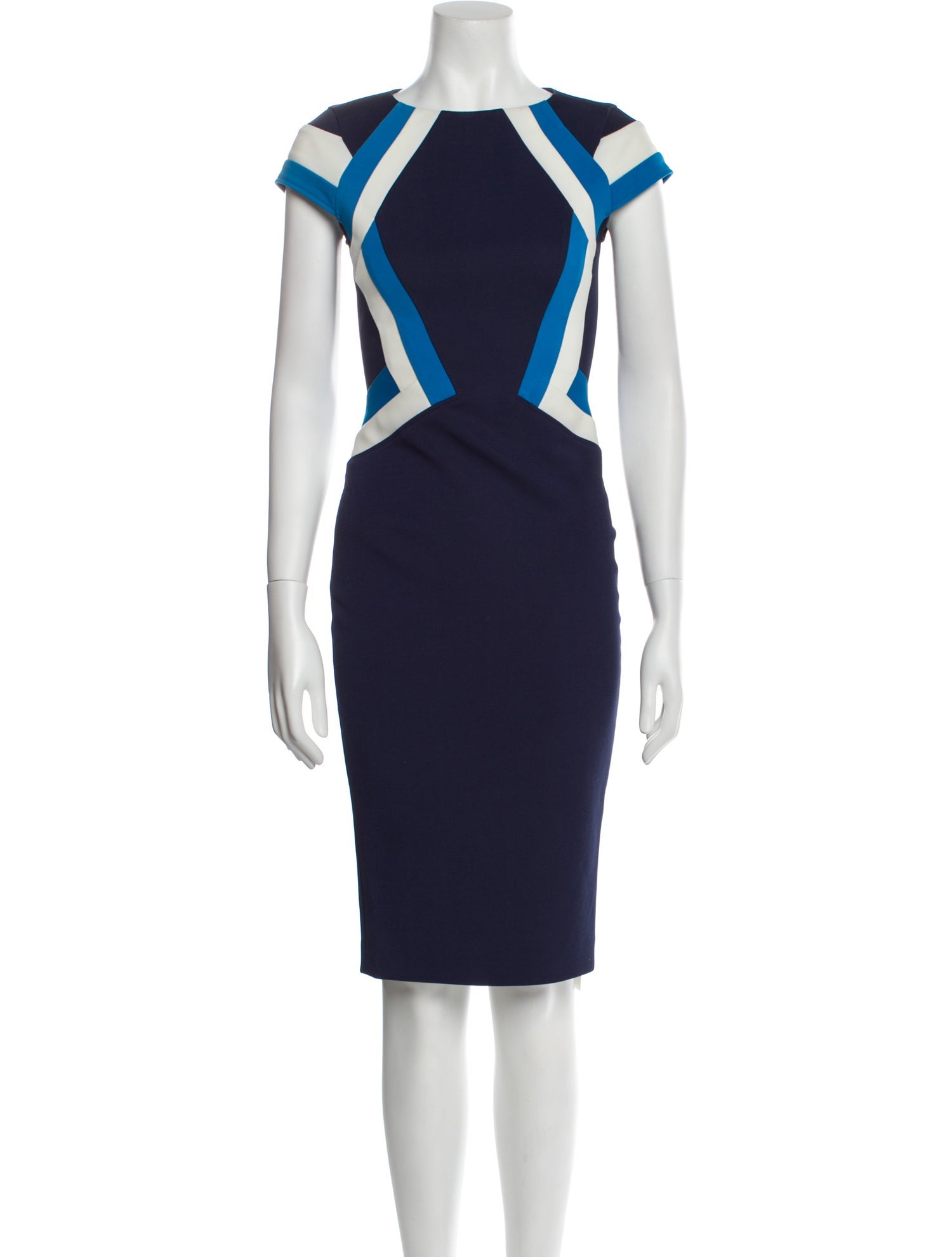 ZAC Zac Posen Colorblock Pattern Knee-Length Dress