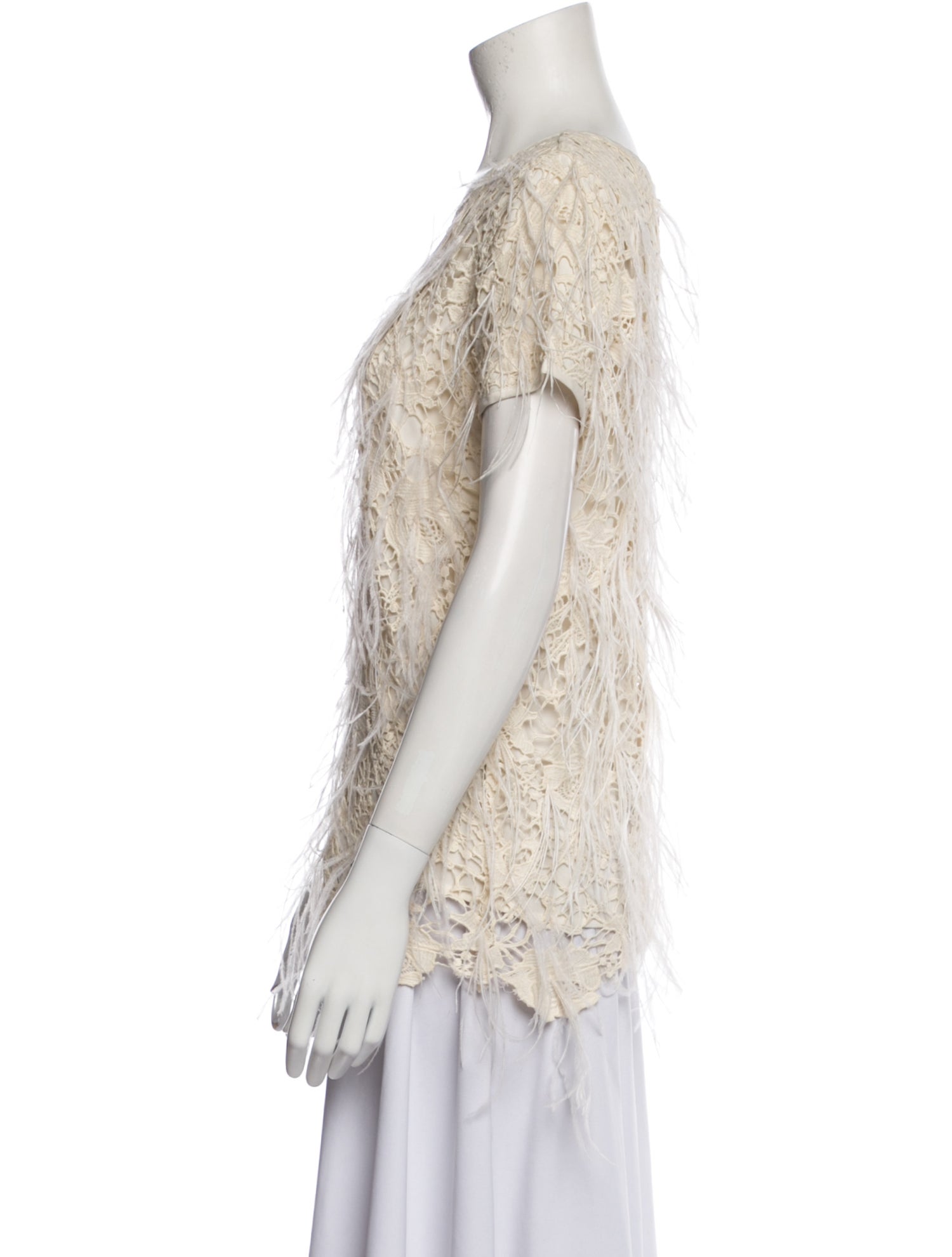 ZAC Zac Posen Lace Pattern Scoop Neck Blouse