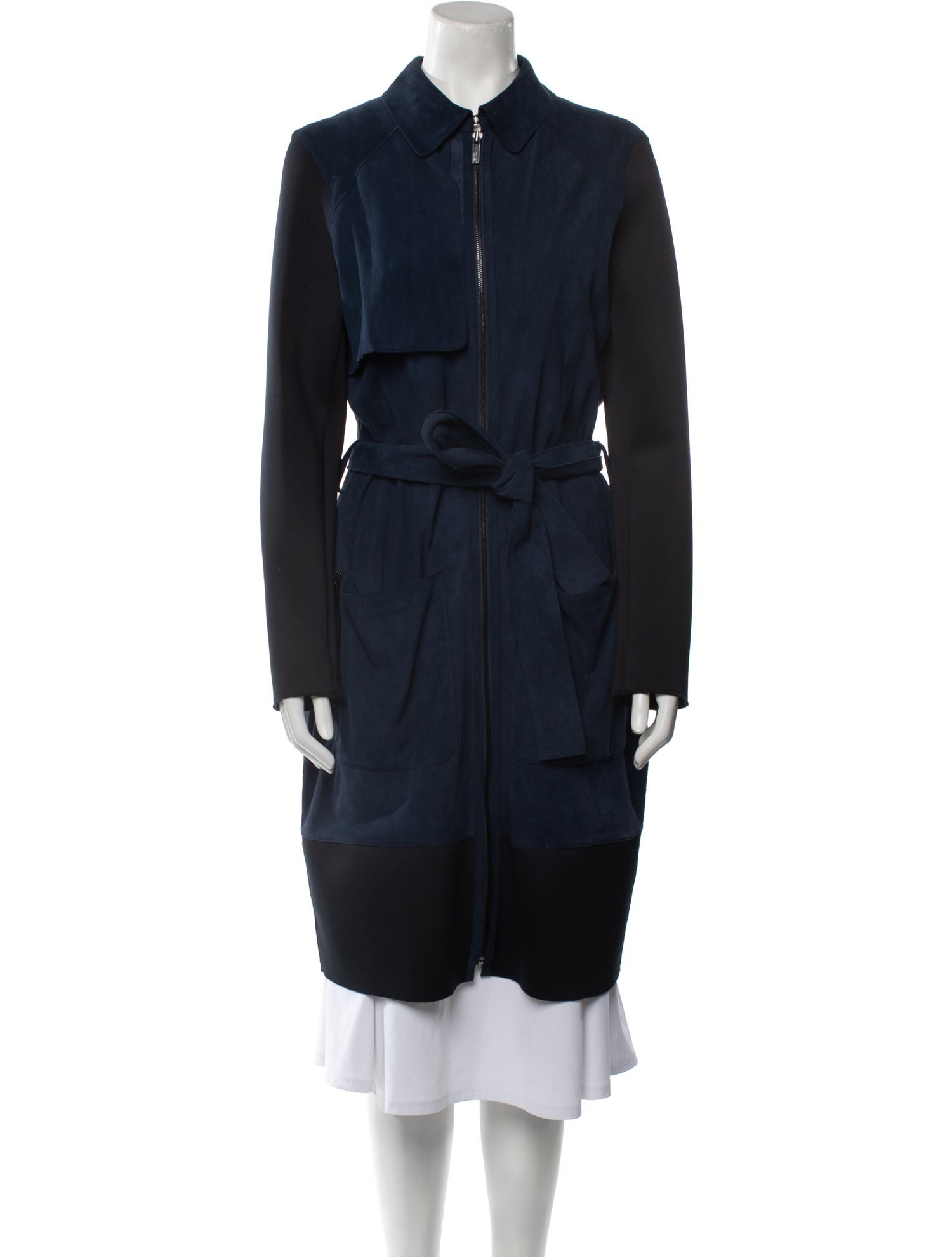 ZAC Zac Posen Suede Trench Coat
