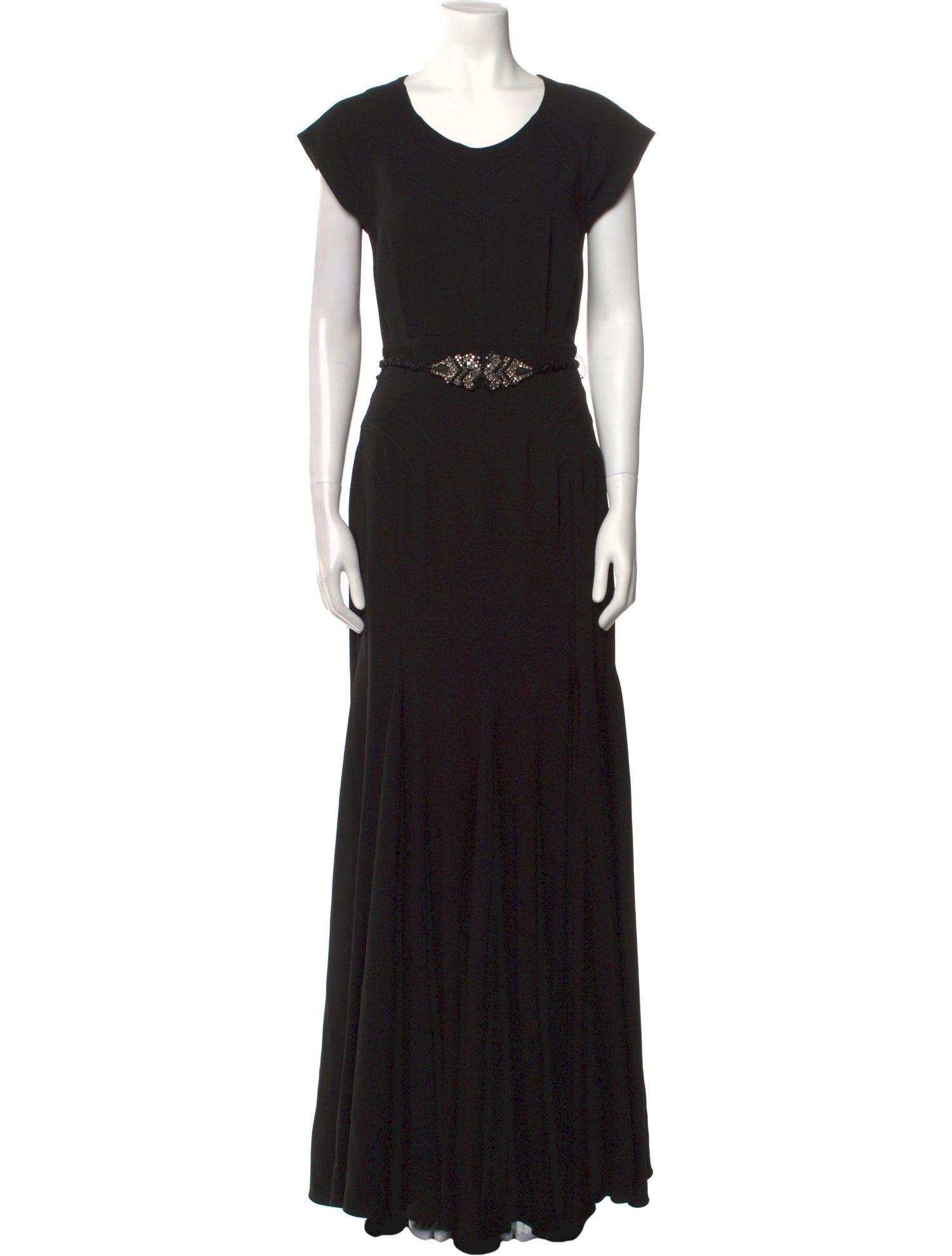 ZAC Zac Posen Scoop Neck Long Dress