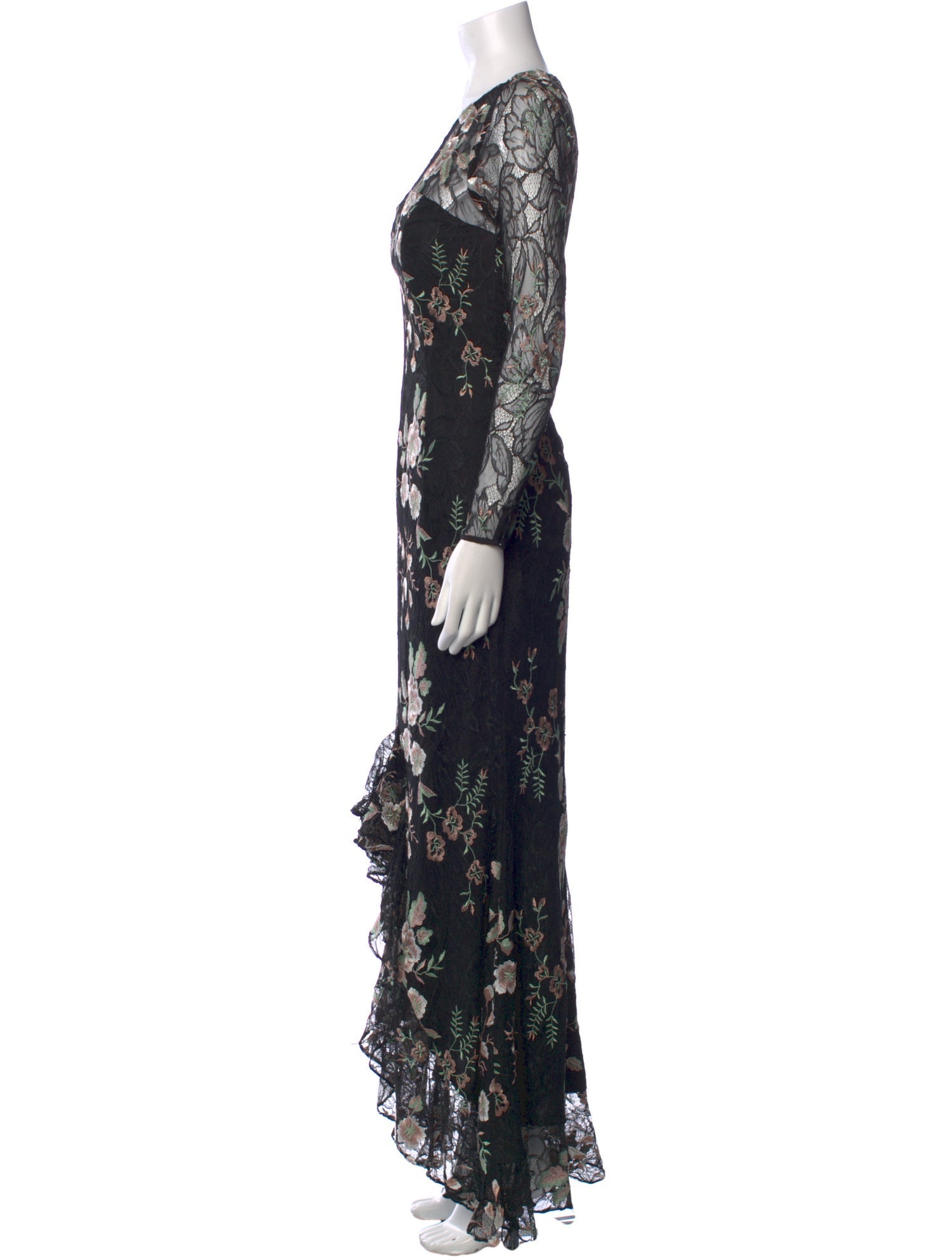 ZAC Zac Posen Floral Print Long Dress