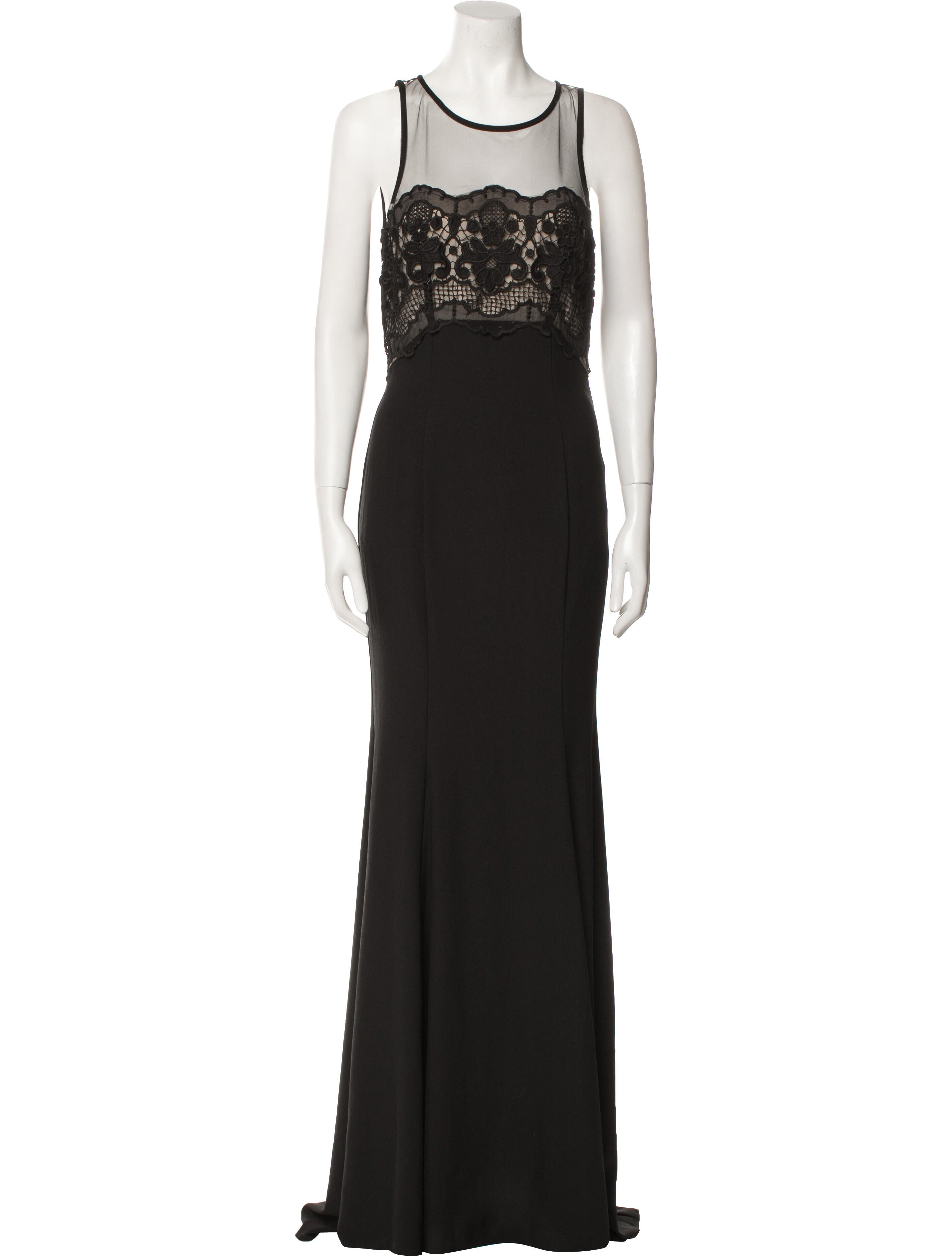 ZAC Zac Posen Scoop Neck Long Dress