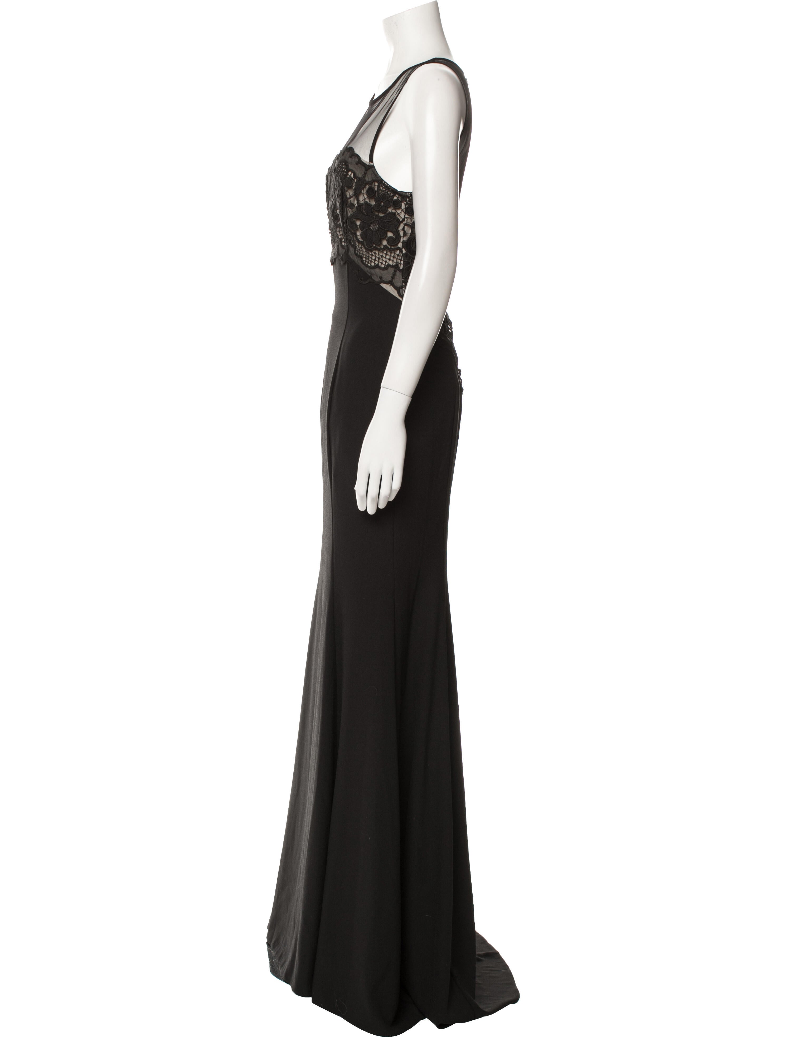 ZAC Zac Posen Scoop Neck Long Dress