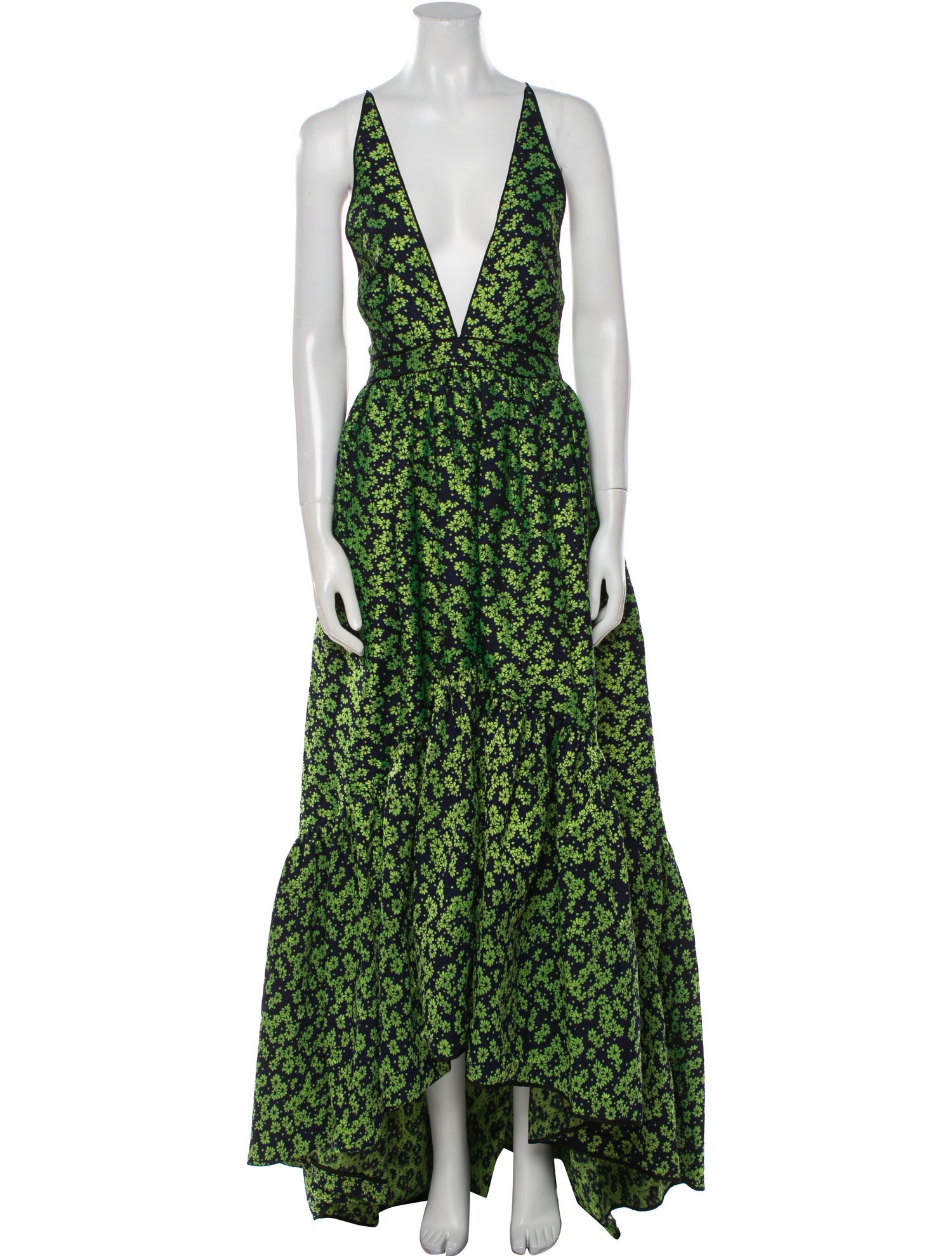 ZAC Zac Posen Floral Print Long Dress