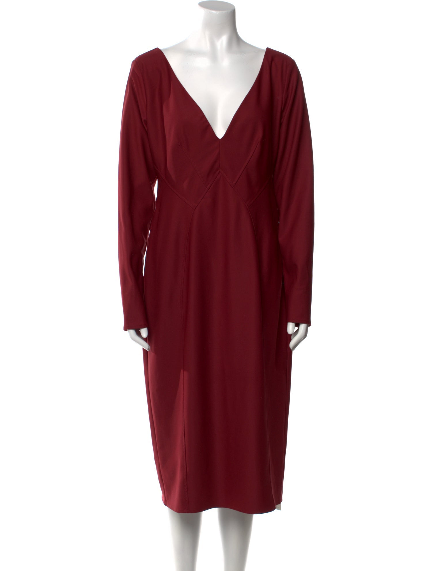 ZAC Zac Posen V-Neck Midi Length Dress