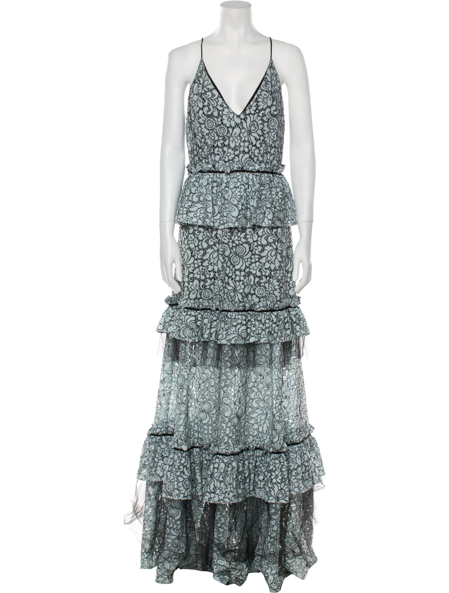 ZAC Zac Posen Printed Long Dress