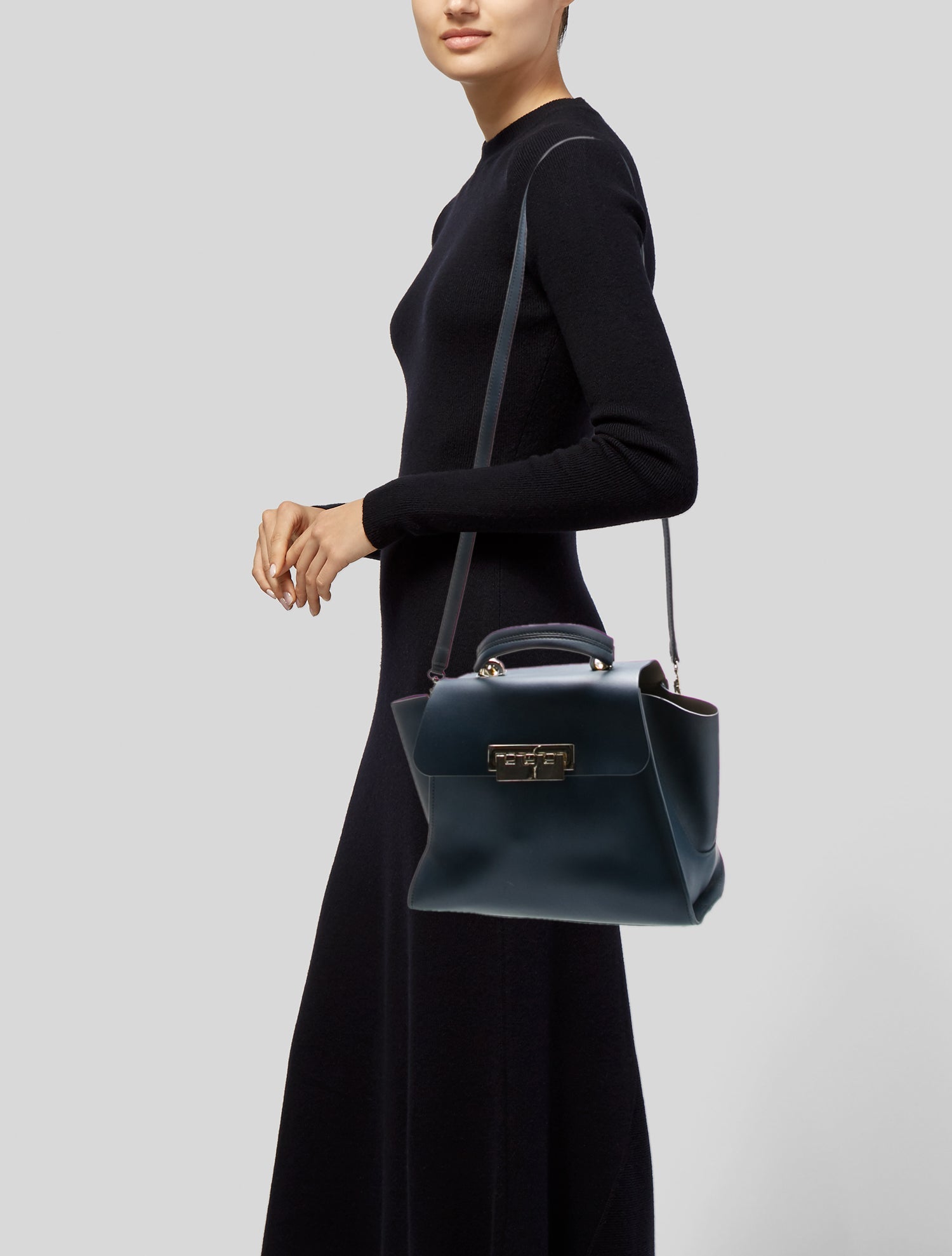 ZAC Zac Posen Leather Top Handle Bag
