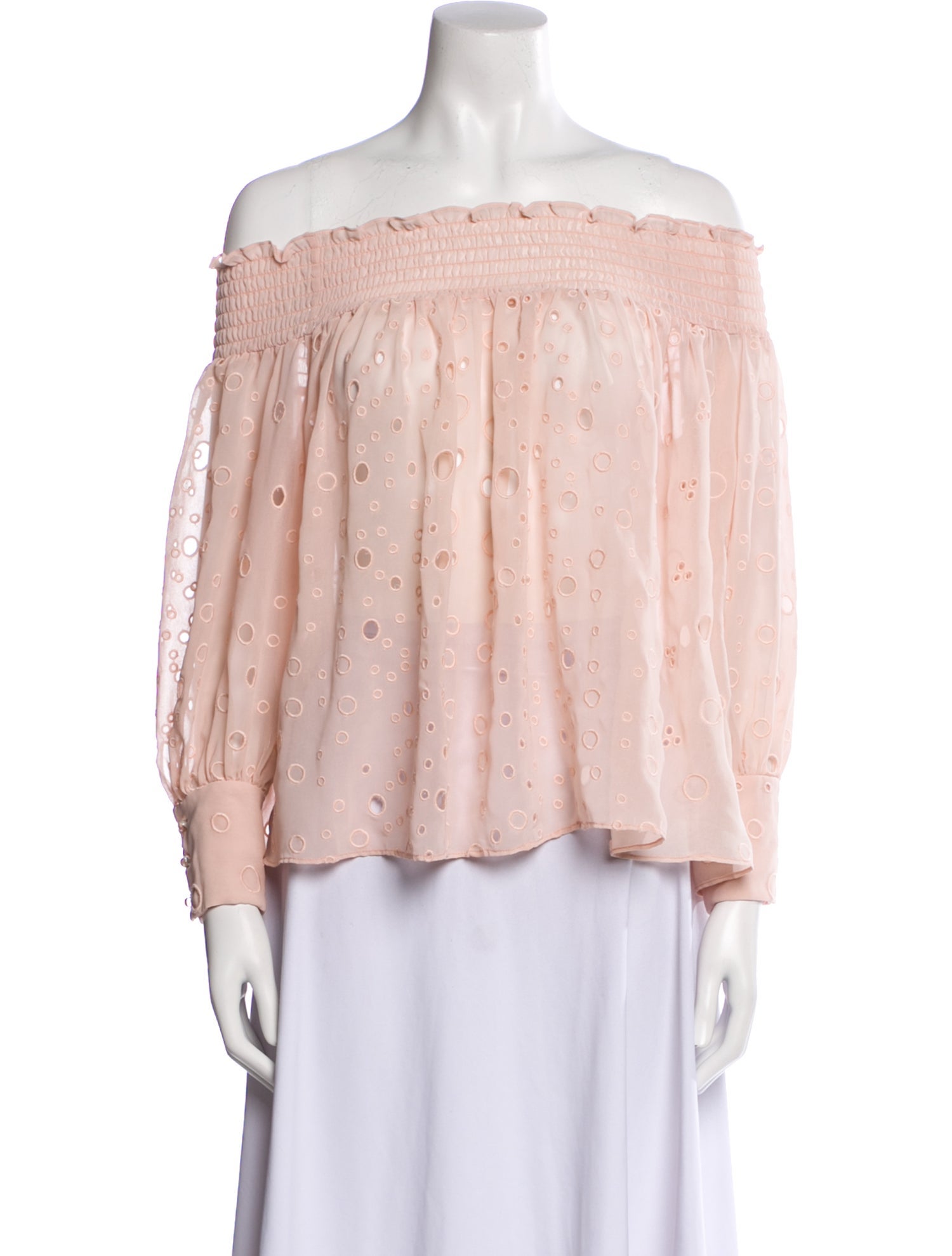 ZAC Zac Posen Lace Pattern Off-The-Shoulder Blouse