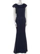 ZAC Zac Posen Bateau Neckline Long Dress