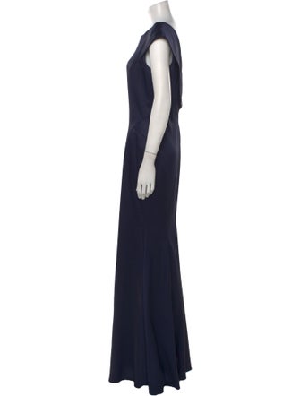 ZAC Zac Posen Bateau Neckline Long Dress