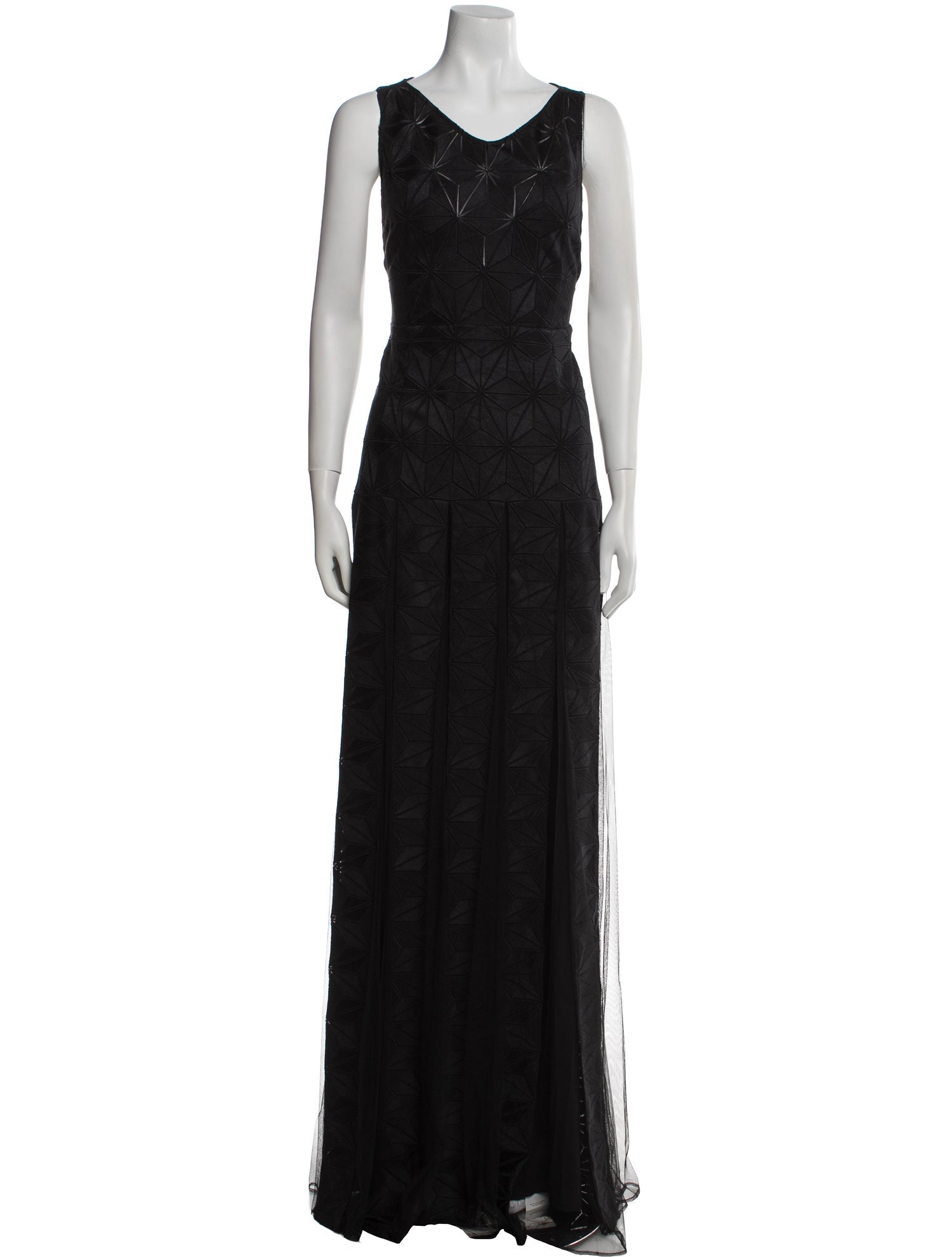 ZAC Zac Posen V-Neck Long Dress