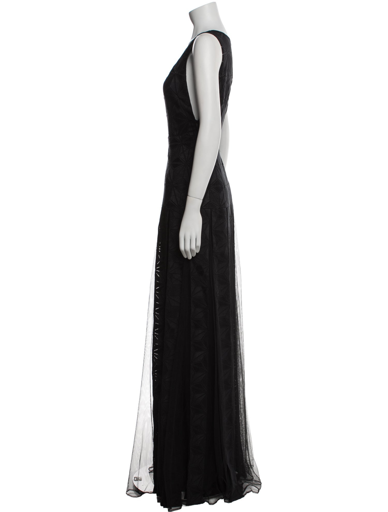 ZAC Zac Posen V-Neck Long Dress