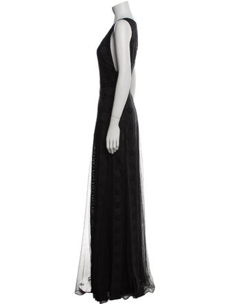 ZAC Zac Posen V-Neck Long Dress