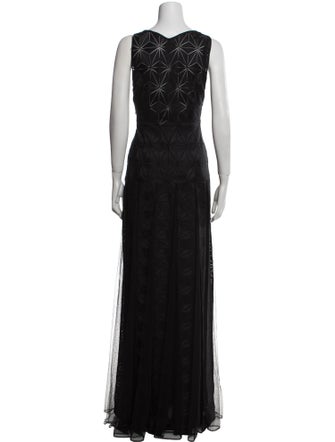 ZAC Zac Posen V-Neck Long Dress