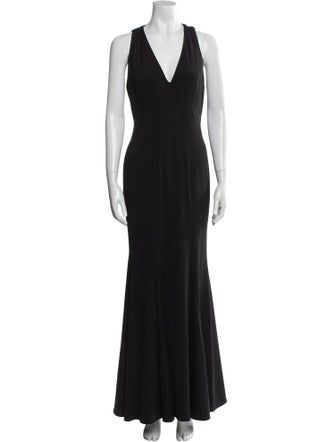 ZAC Zac Posen V-Neck Long Dress