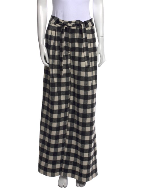 ZAC Zac Posen Plaid Print Wide Leg Pants