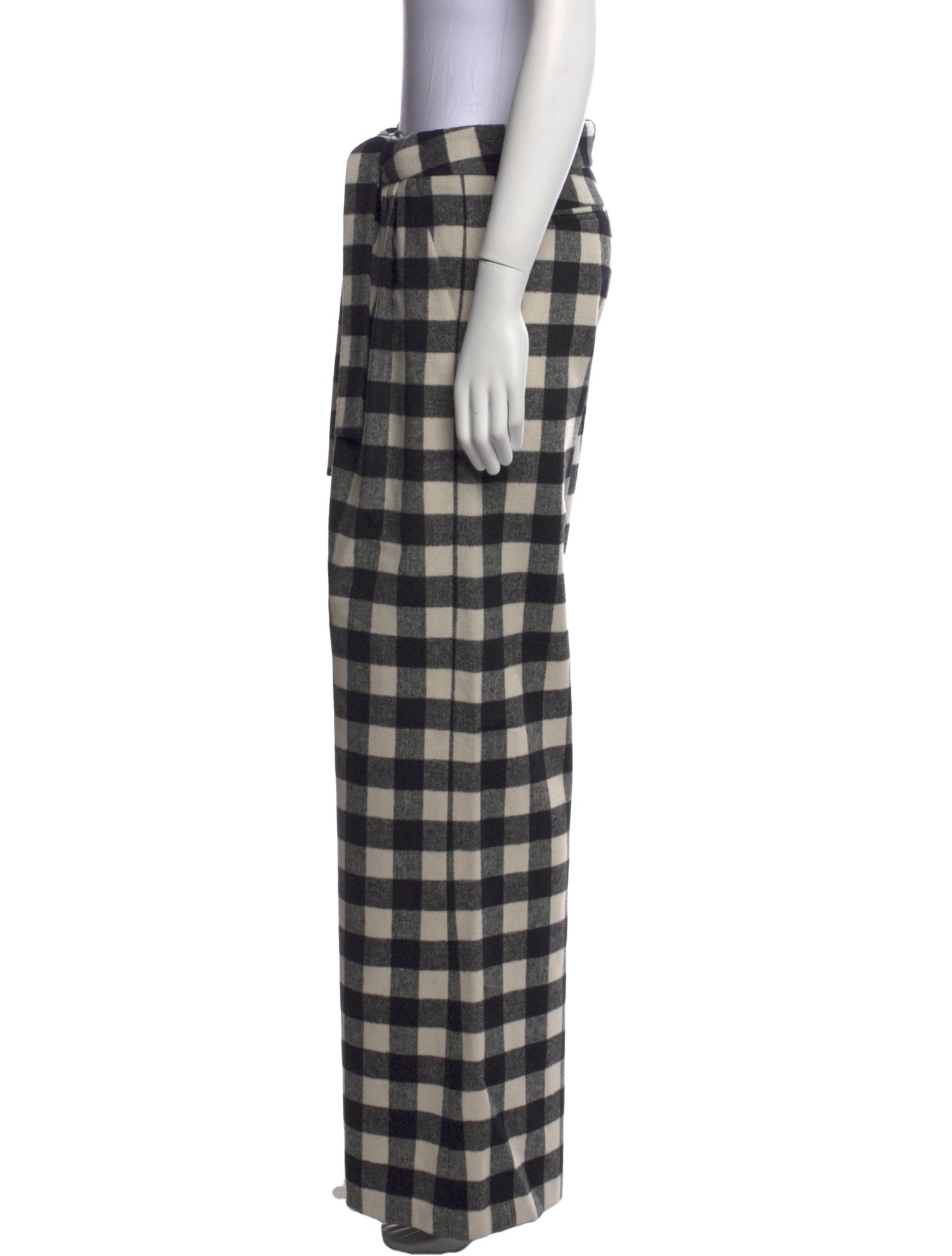 ZAC Zac Posen Plaid Print Wide Leg Pants