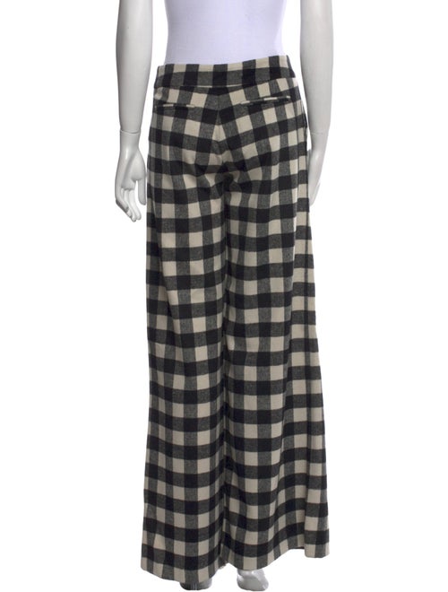 ZAC Zac Posen Plaid Print Wide Leg Pants