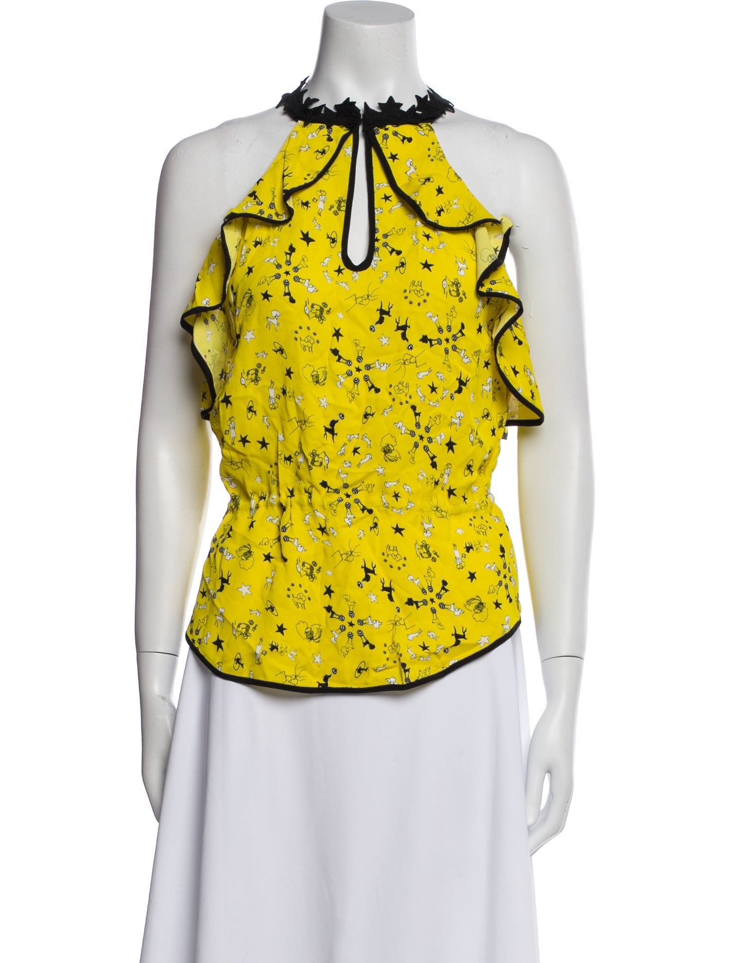 ZAC Zac Posen Printed Halterneck Blouse