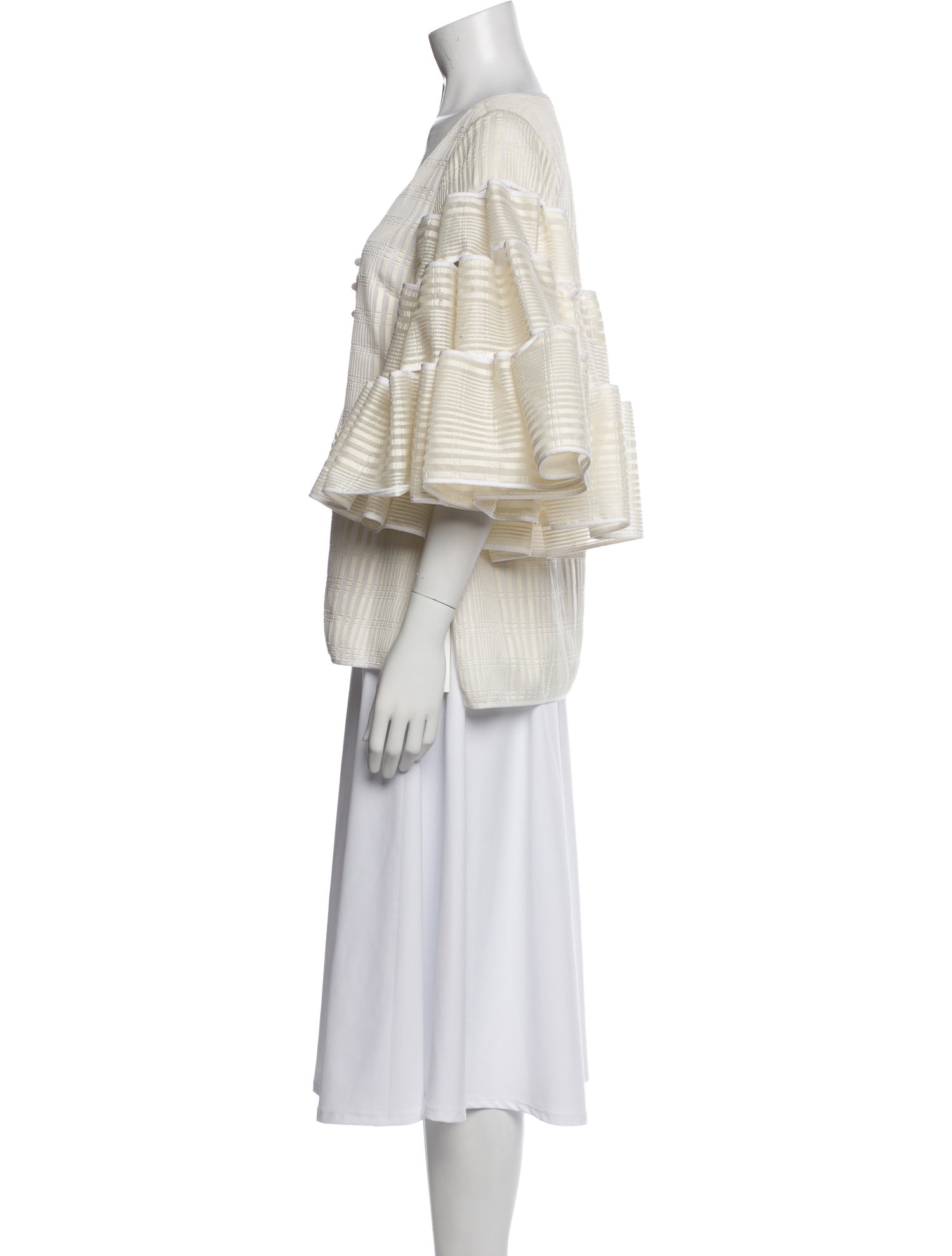 ZAC Zac Posen Plaid Print V-Neck Blouse