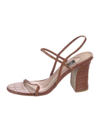 ZAC Zac Posen Embossed Leather Slingback Sandals