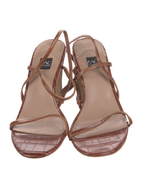 ZAC Zac Posen Embossed Leather Slingback Sandals