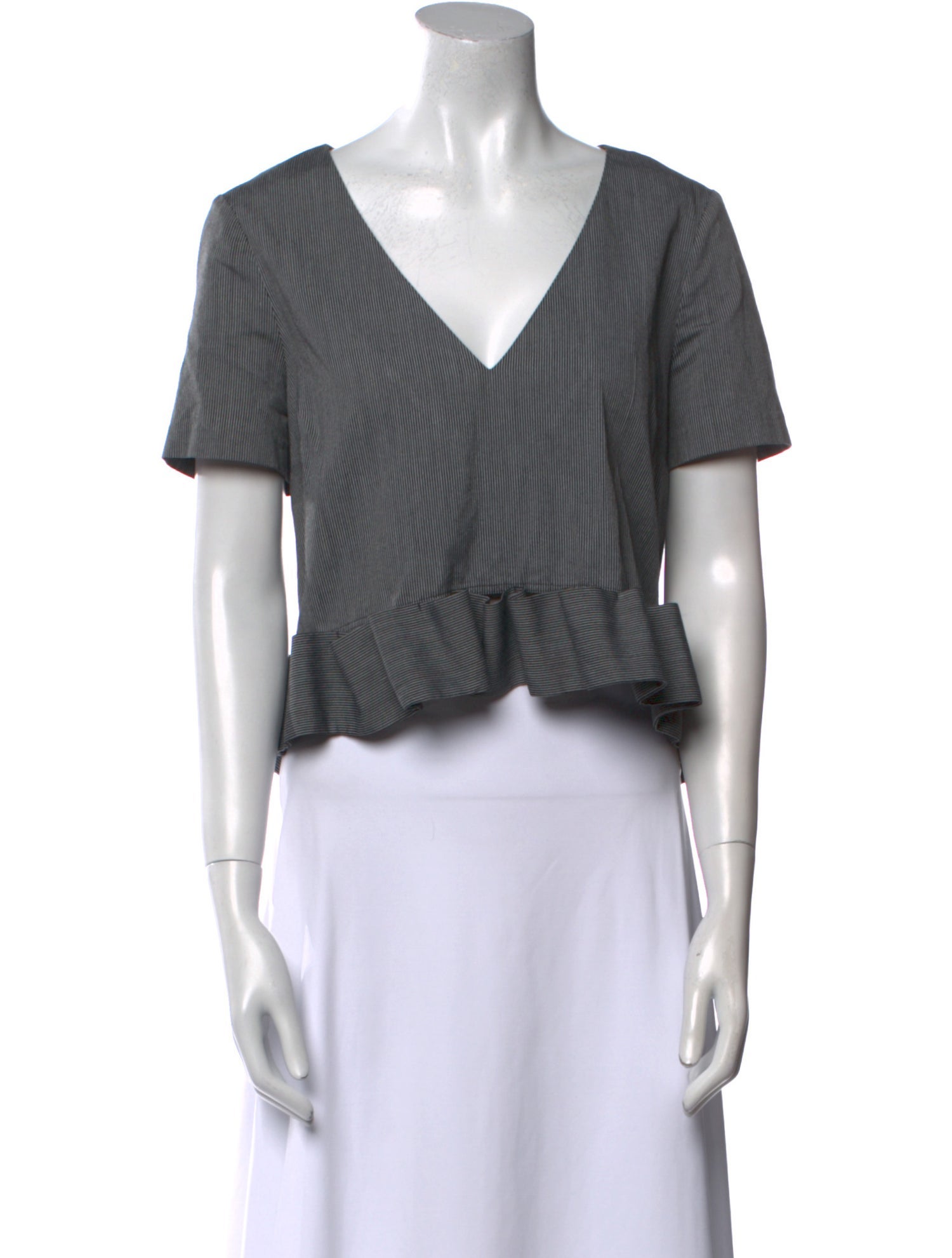 ZAC Zac Posen V-Neck Short Sleeve Crop Top