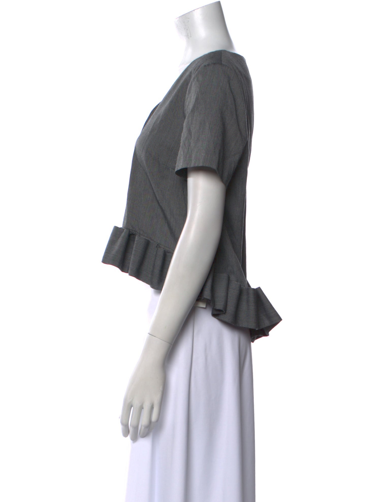 ZAC Zac Posen V-Neck Short Sleeve Crop Top