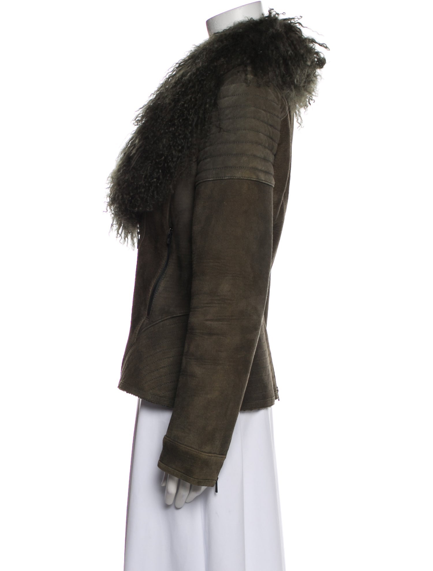 ZAC Zac Posen Suede Faux Fur Jacket