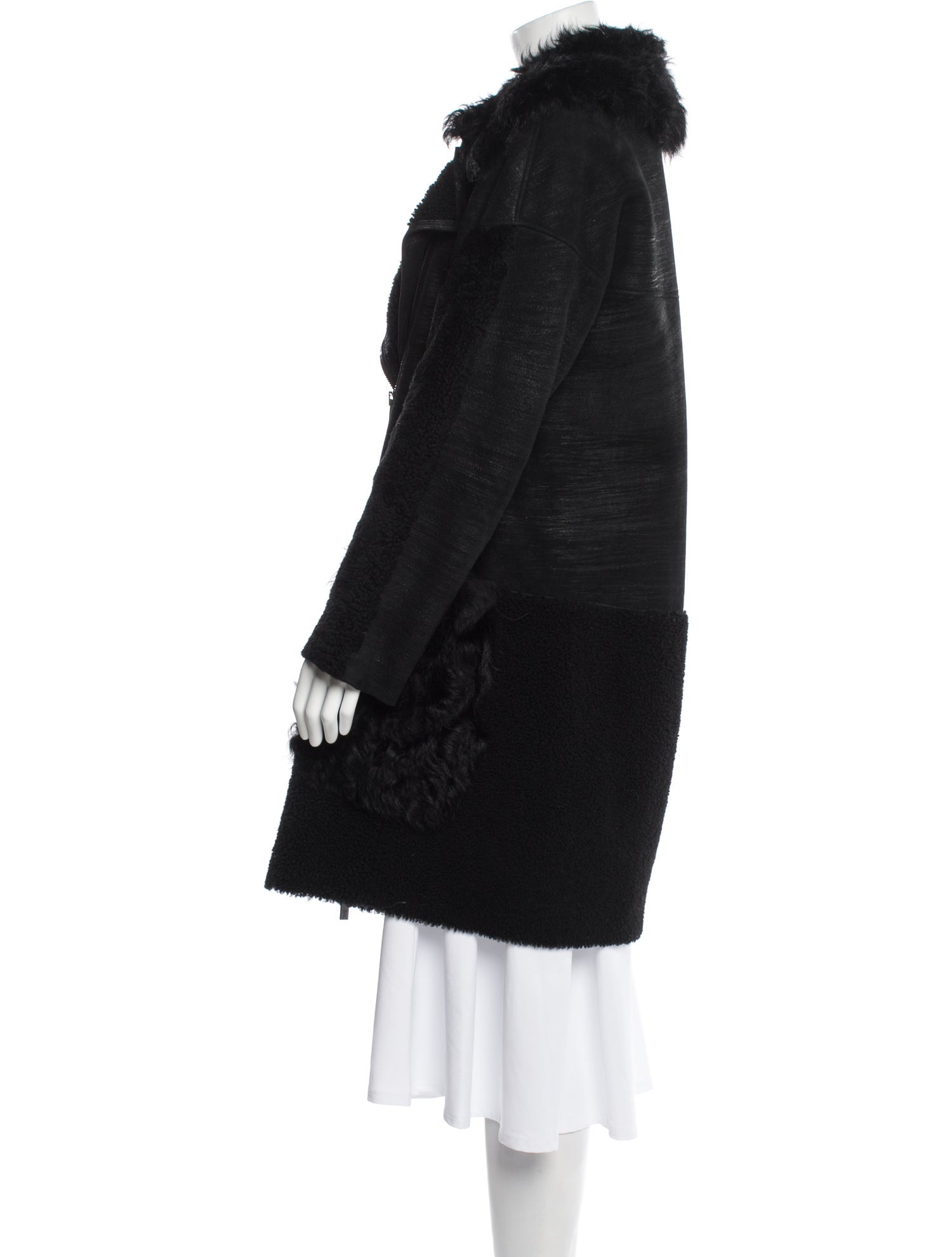 ZAC Zac Posen Shearling Fur Coat