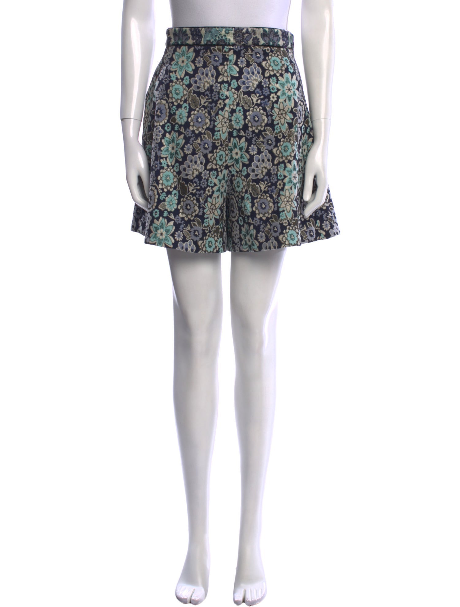ZAC Zac Posen Floral Print Mini Shorts