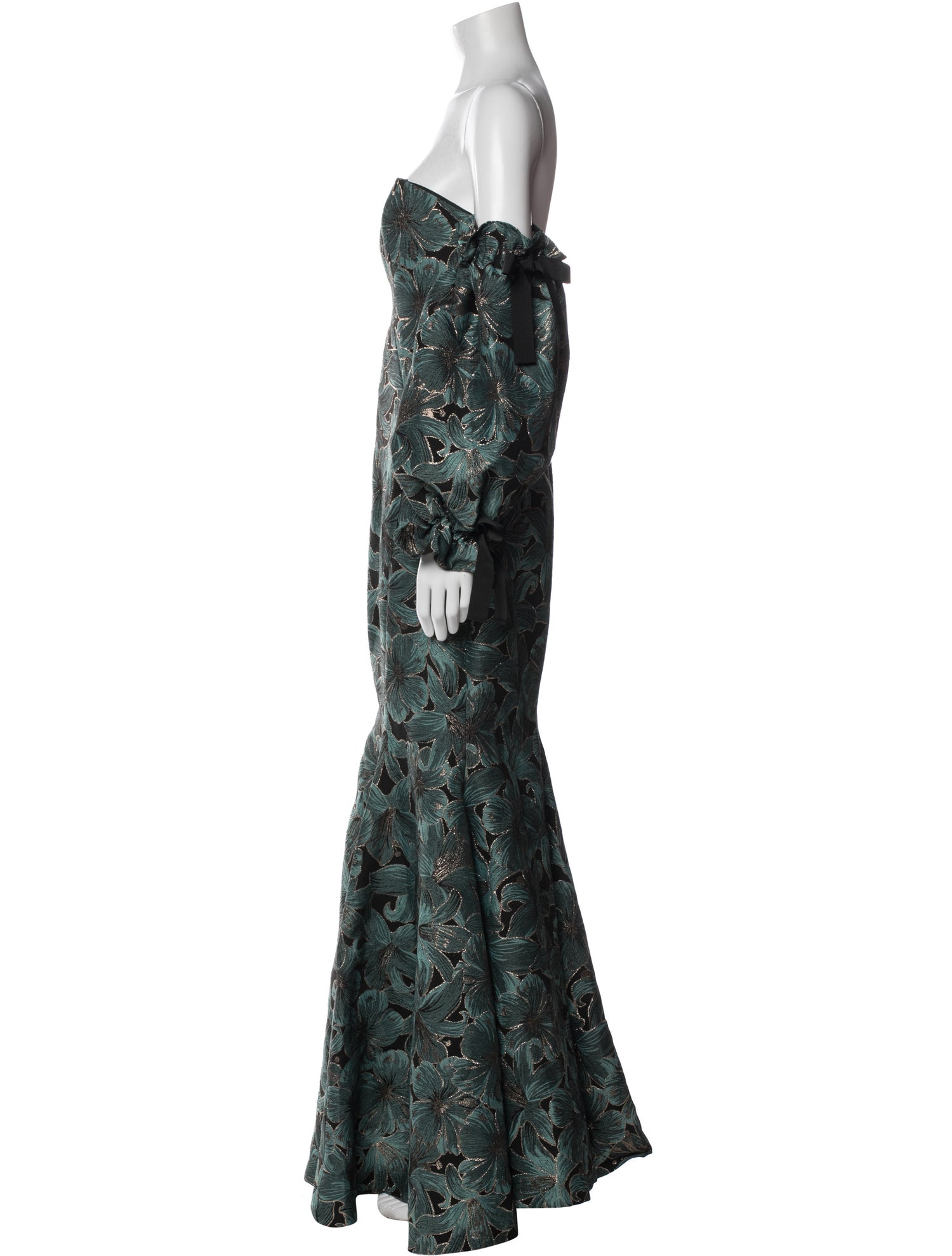 ZAC Zac Posen Floral Print Long Dress